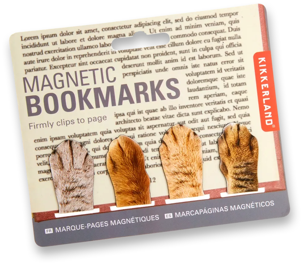 Marcapáginas magnéticos con patas de gato de Kikkerland